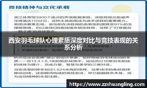 西安羽毛球队心理素质深度对比与竞技表现的关系分析